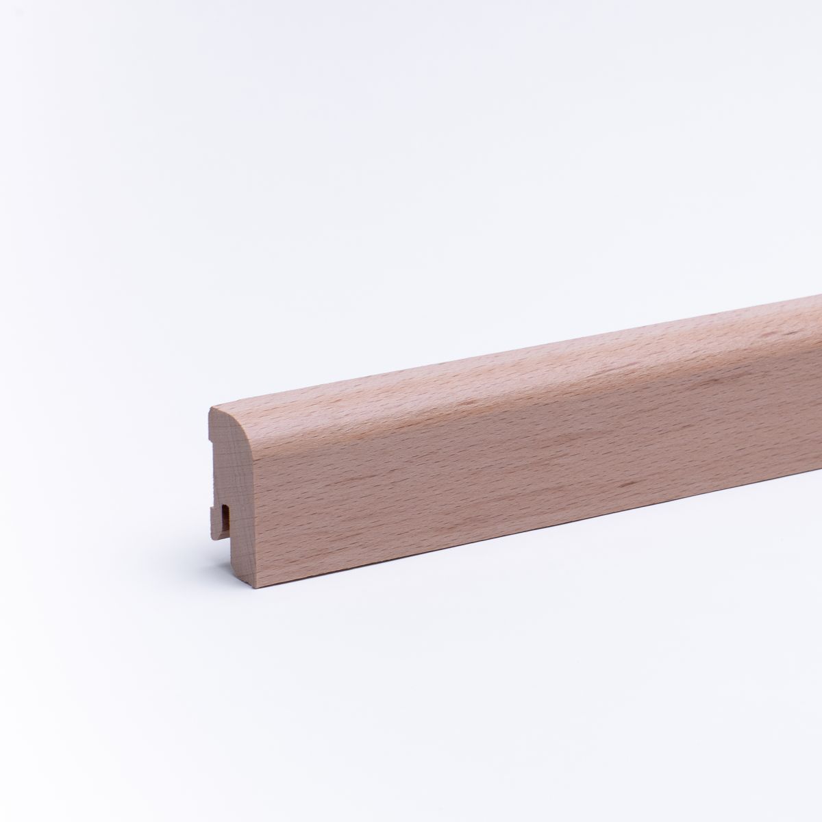 Plinthe en bois véritable avec arrondi bord avant 40 mm hêtre laqué