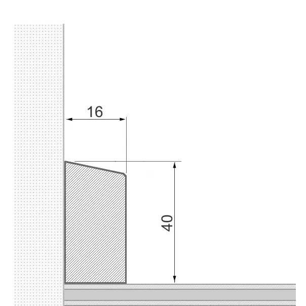 Massivholz-Sockelleiste 40x16mm abgeschrägt - Eiche geölt