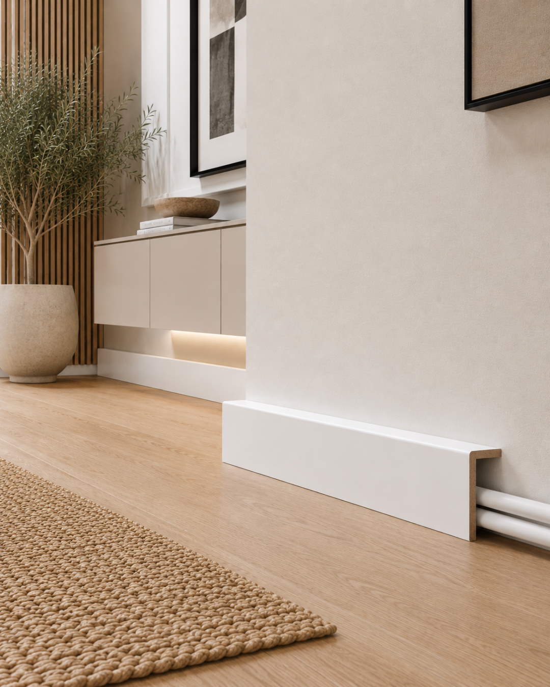 Copertura tubi del riscaldamento, battiscopa copritubi 120 mm – Bianco