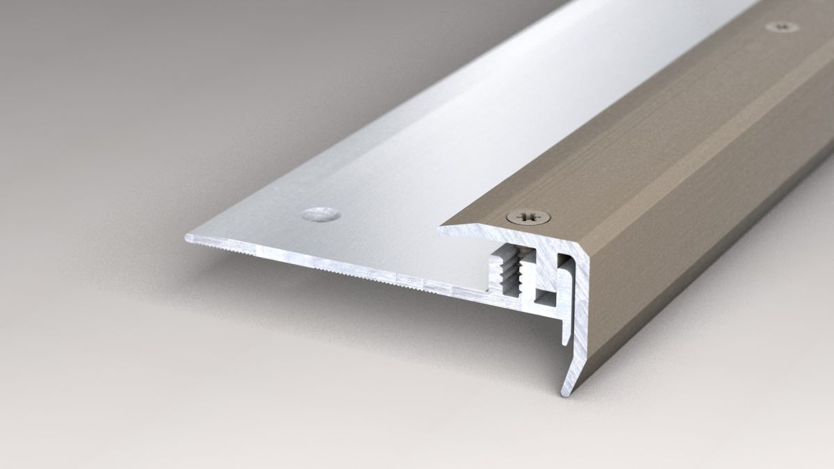 Prinz design step treppenkantensystem 18,5 x 18,5 mm - N° 331 - Acier inoxydable mat - 250 cm