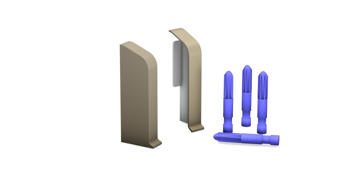Embouts pour plinthes en métal à montage avec clips Acier inoxydable mat