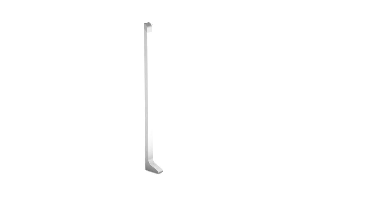 Embout gauche pour plinthe aluminium à coller 100mm - Argenté