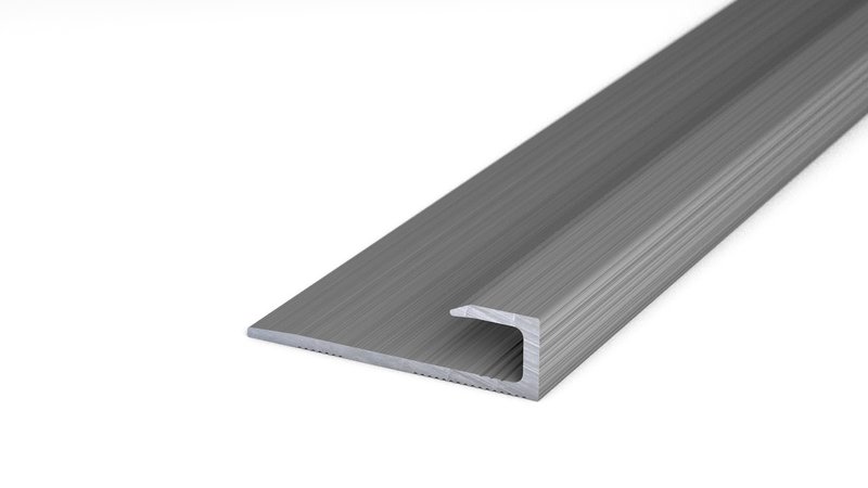 Profilé de finition en aluminium n° 143, 27 x 7,4 mm - Acier inoxydable 270 cm