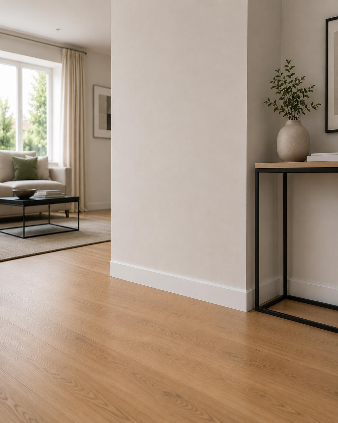 Rodapié con perfil clásico, MDF 80 mm blanco