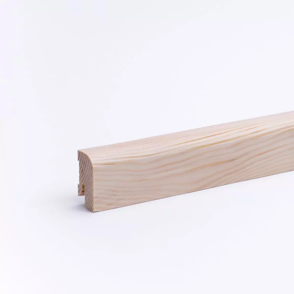 Massivholz-Sockelleiste 40 mm abgerundet - Kiefer gelackt