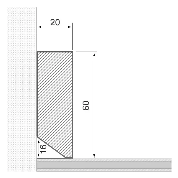 Massivholz-Sockelleiste 60x16mm Vierkant - Eiche lackiert