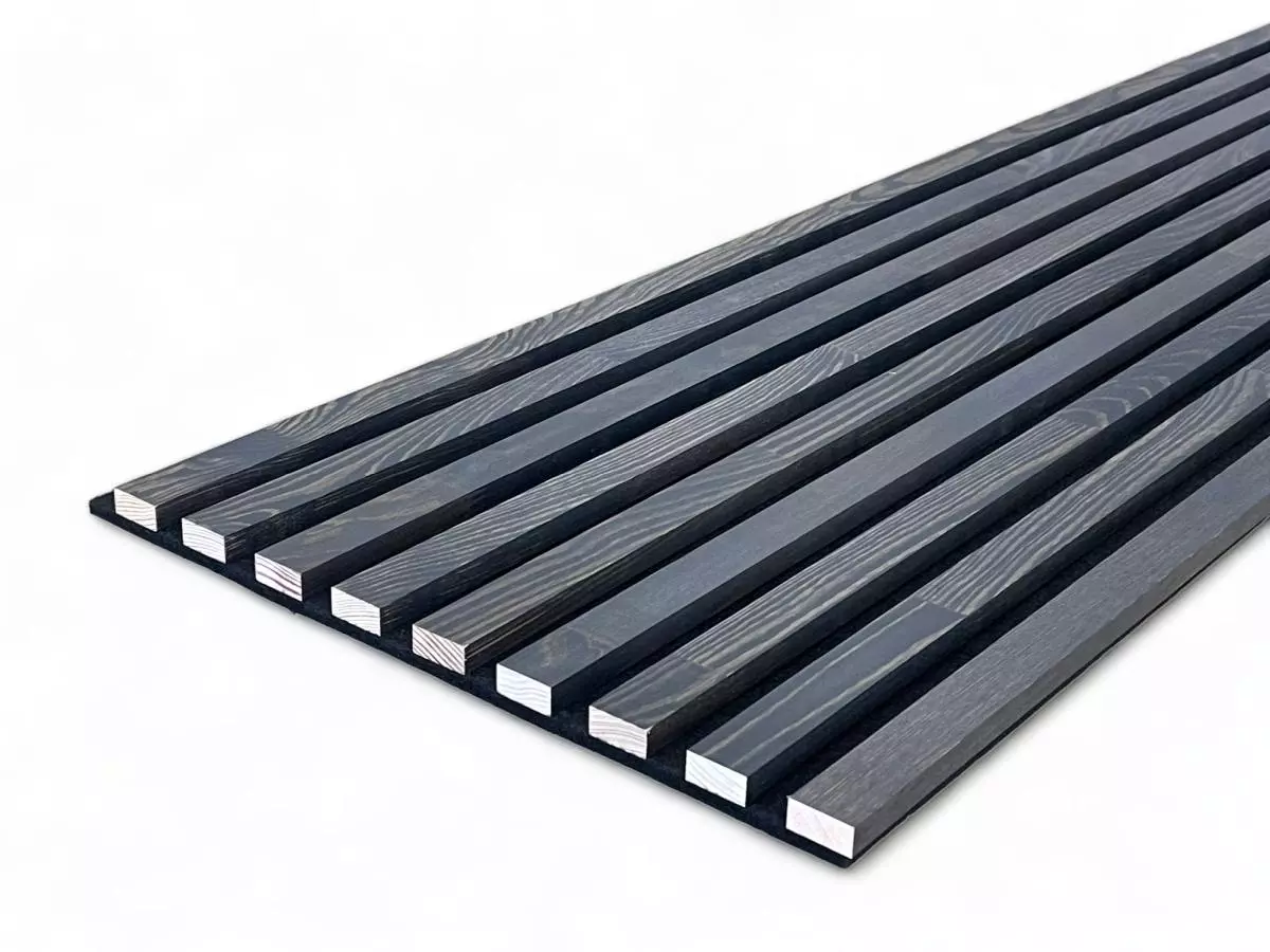 Massivholz Akustikpaneele 2600 x 400 mm Kiefer - Basalt