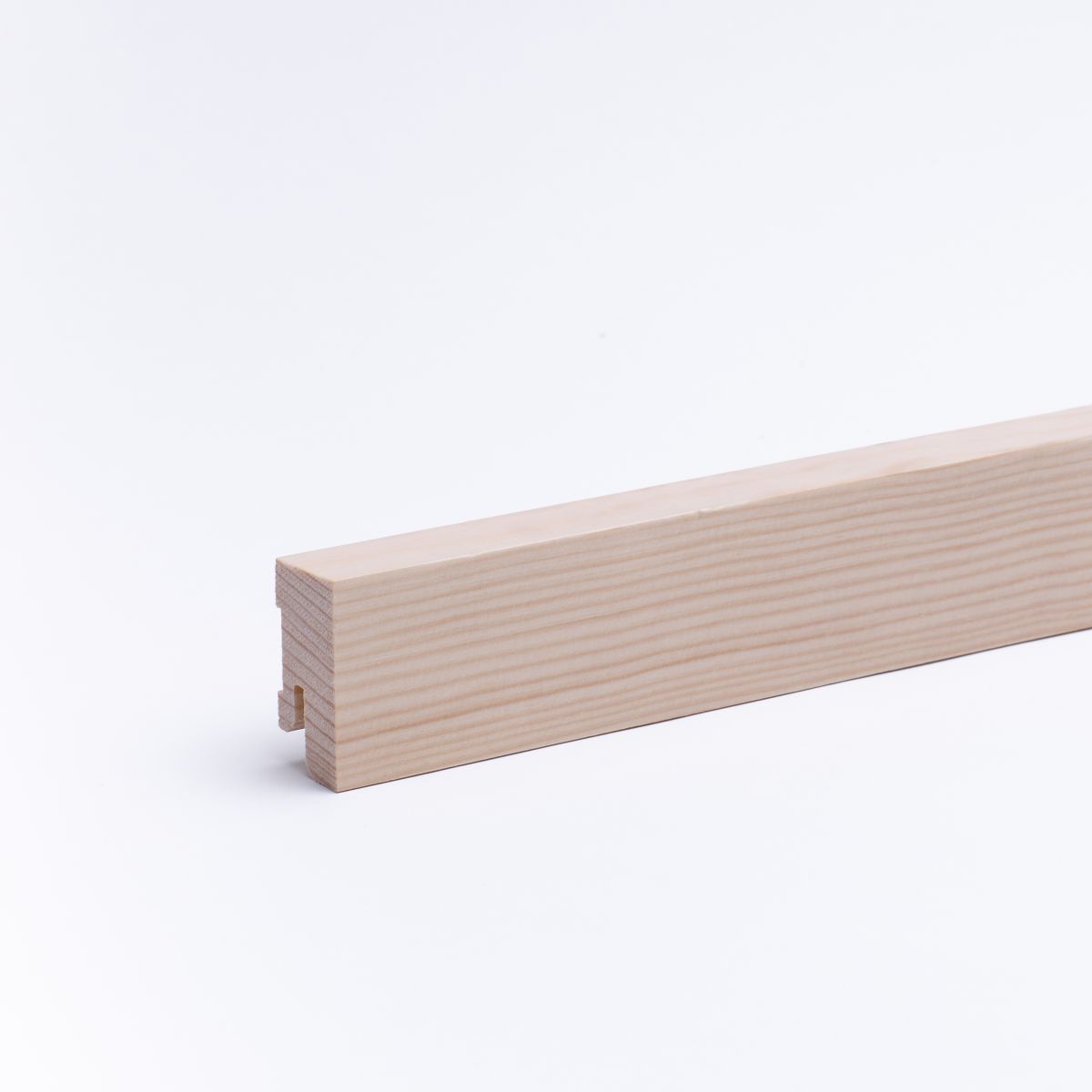 Rodapié de madera maciza cuadrangular 40 mm, pino lacado