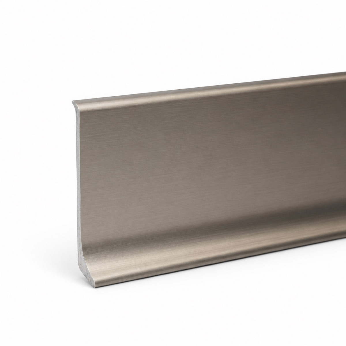 Rodapiés de metal 70mm para un montaje con adhesivo aluminio cepillado