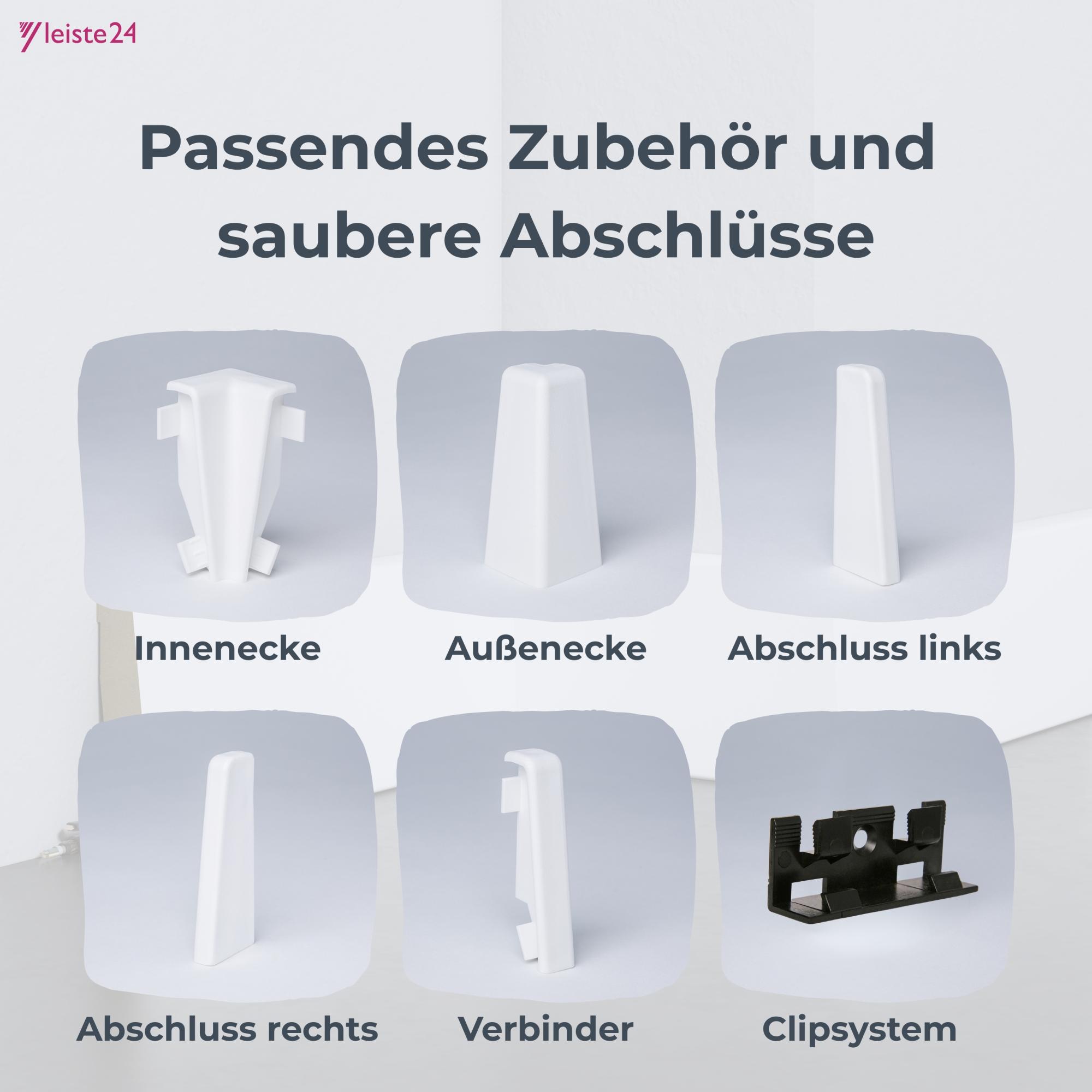 Aktionspaket 26 Meter Sockelleiste 60 mm Weiß