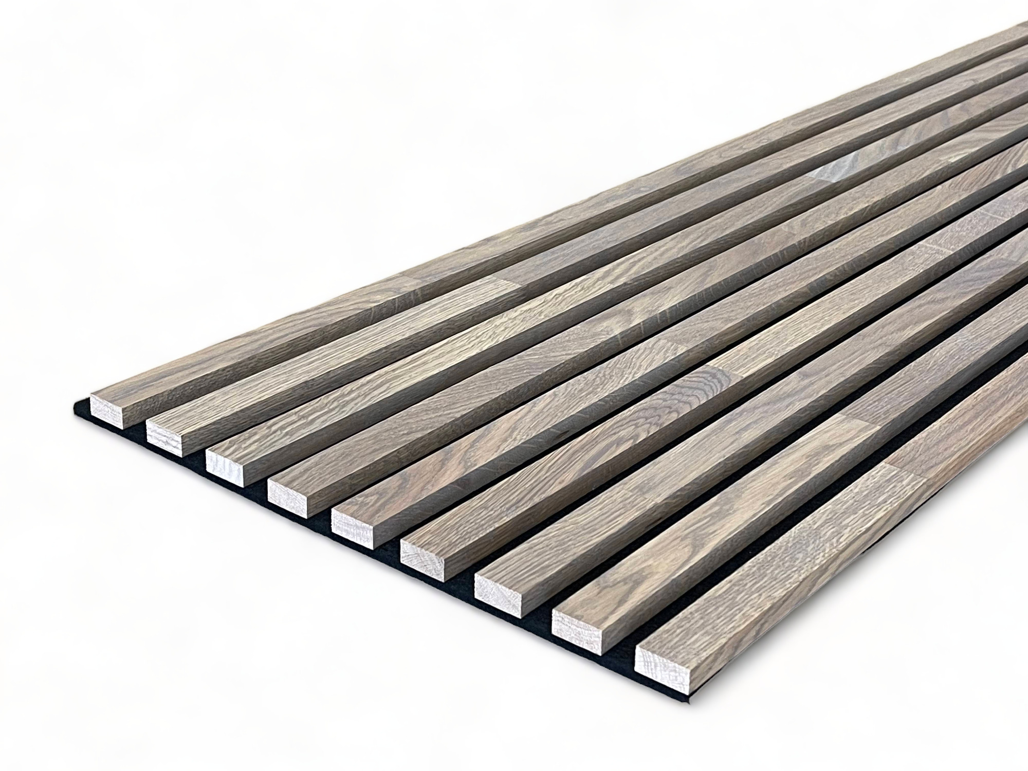 Panneaux acoustiques en bois massif 2600 x 400 mm chêne naturel - Gris Glacier