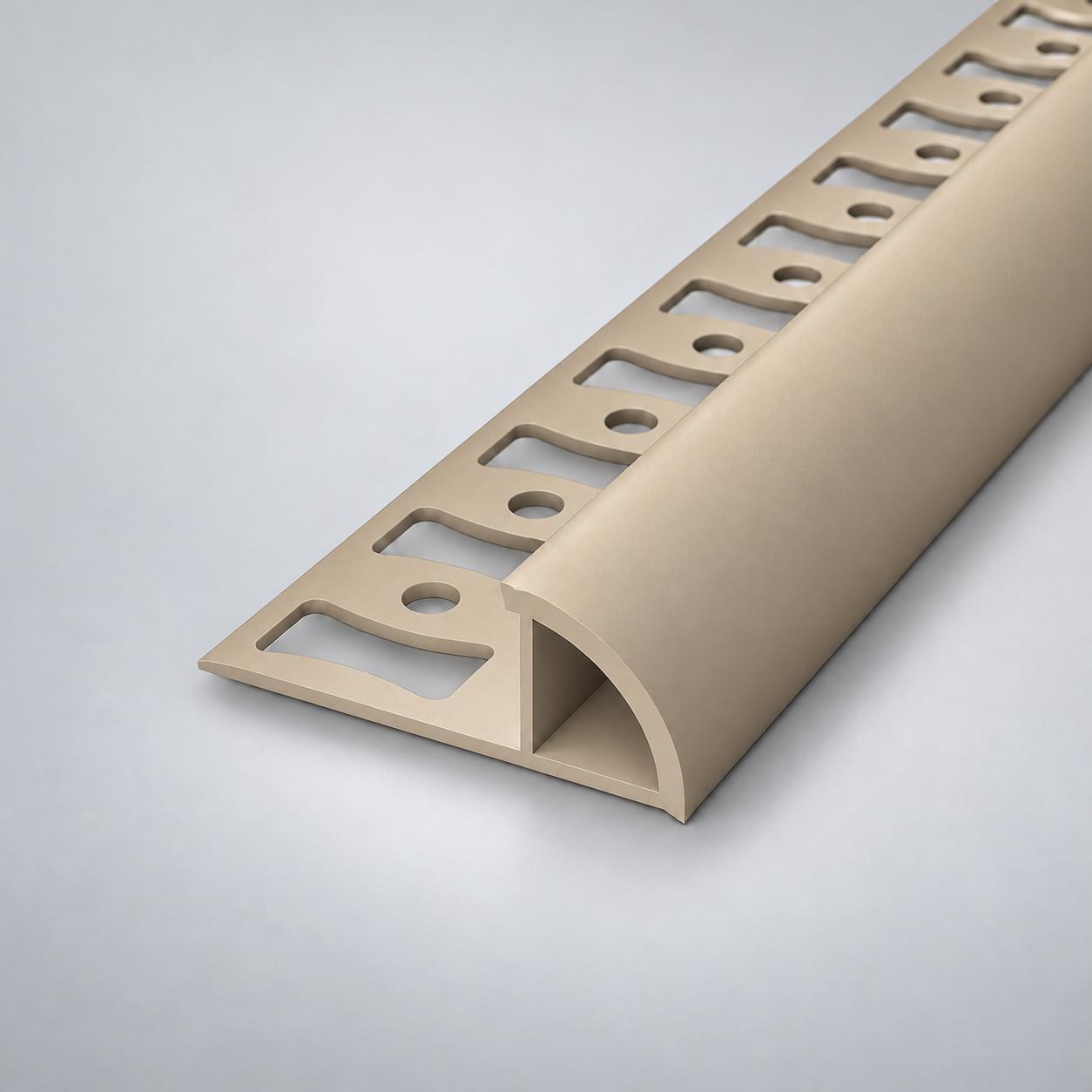 Profilo triangolare in PVC per piastrelle  a quarto di tondo 10mm beige
