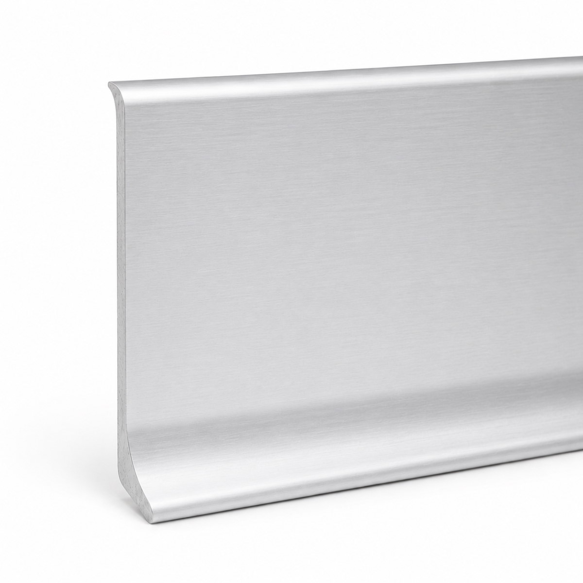 Rodapiés de metal 100mm para un montaje con adhesivo - plata