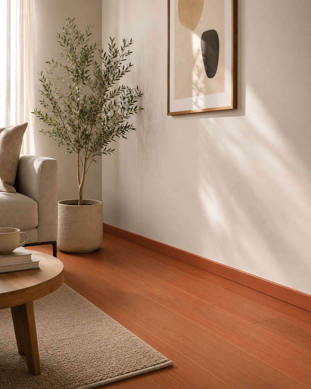 Rodapié con acabado tipo madera 60 mm, cerezo natural