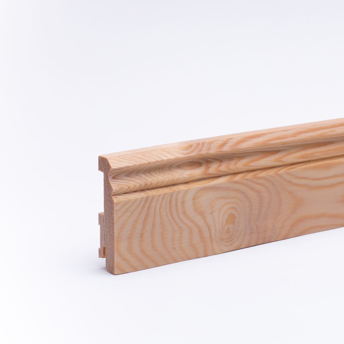 Rodapié de madera maciza perfil Berlin 60 mm, pino aceitado