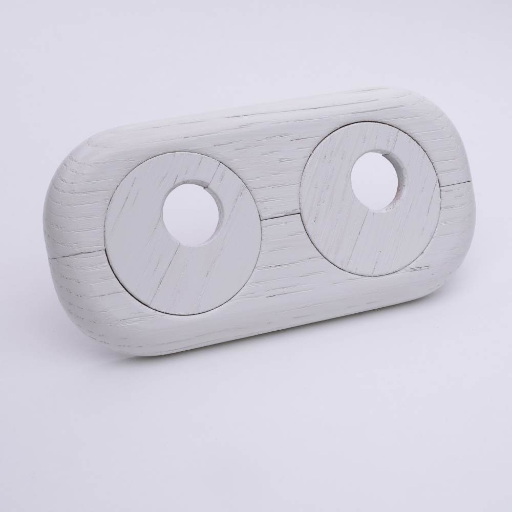 Rosette pour radiateurs en bois véritable sur des tubes d'un diamètre de 22 mm chêne, blanc laqué