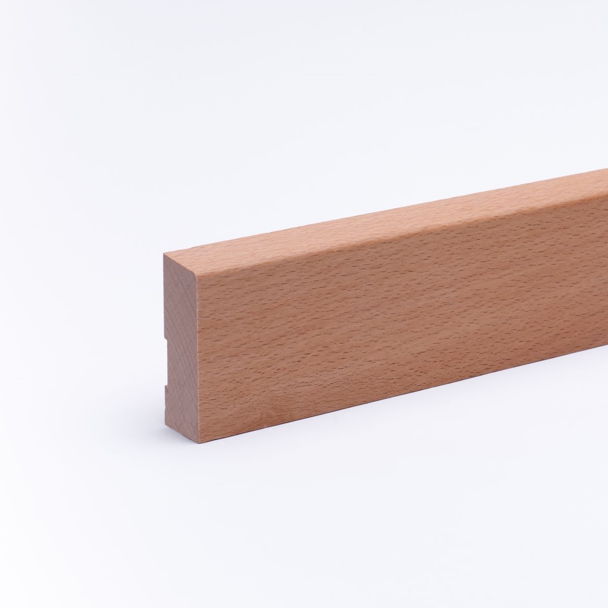 Plinthe en bois véritable avec à bord biseauté 60 mm hêtre huilé