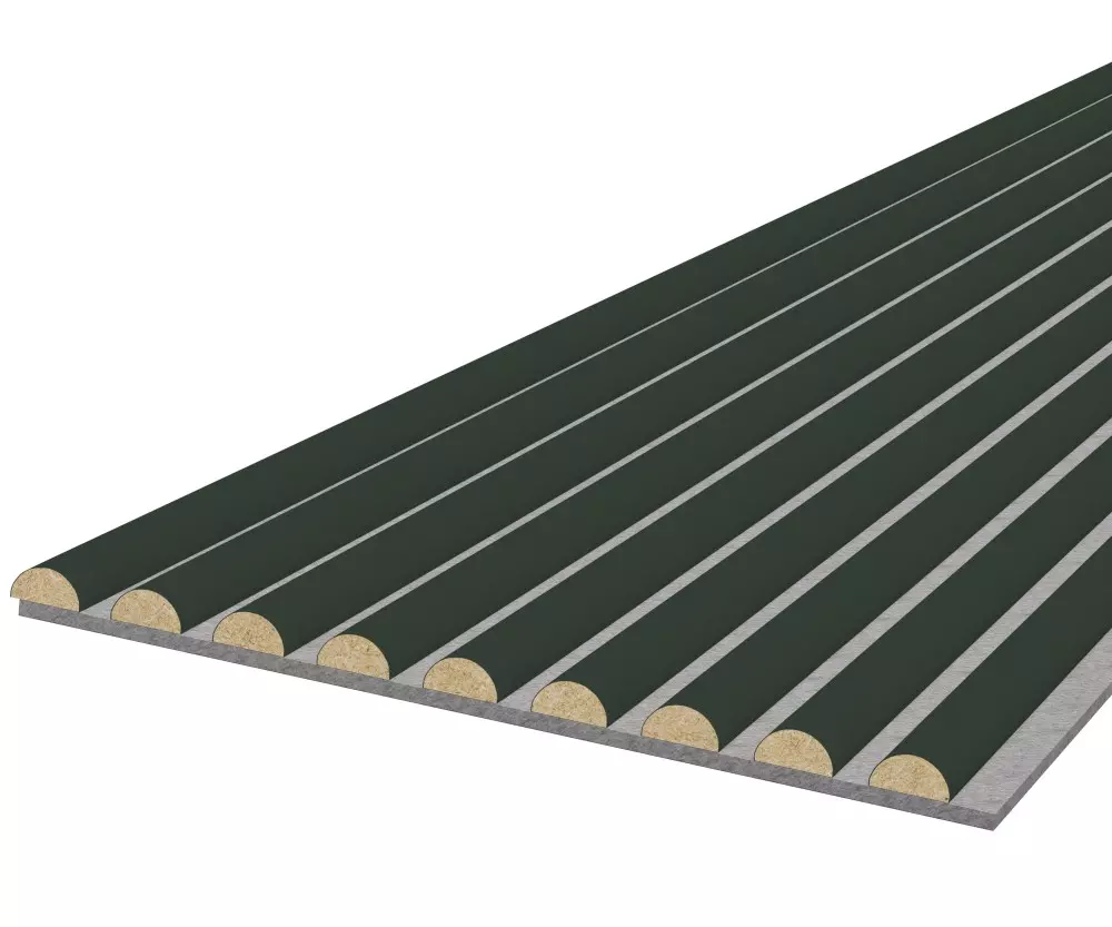 Akustikpaneel WAVE - Filzfarbe Grau 2600x400mm - verschiedene Farben