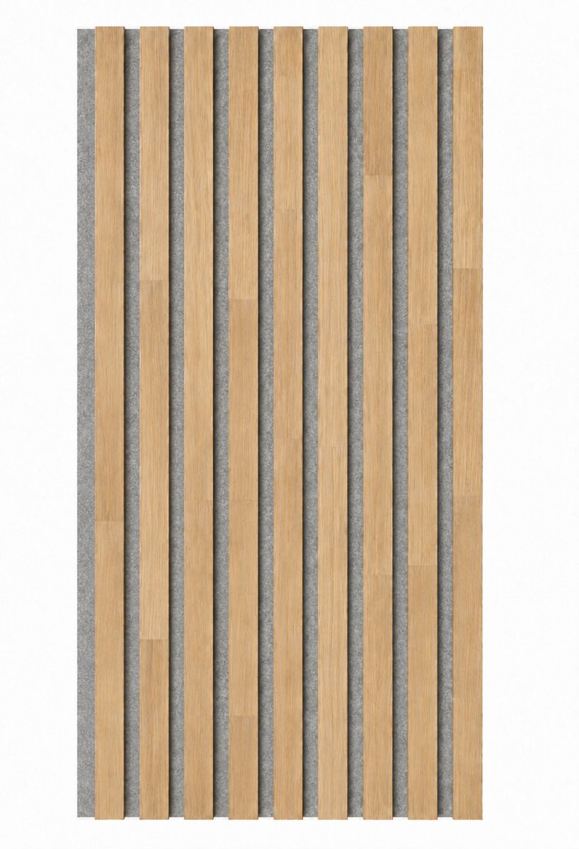 Panel acústico de madera maciza Acoustic+ Gris 2600 x 400 mm - Roble natural - Light Ivory