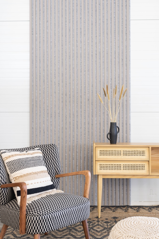 Acoustic+ Akustikpaneel Sandgrau 2400 x 600 mm - Akustikfilz Grau