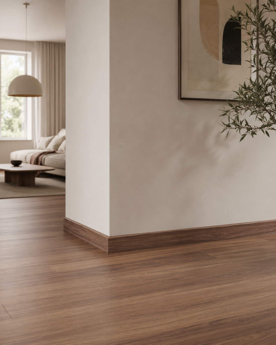 Rodapié con acabado tipo madera 60 mm, zebrano