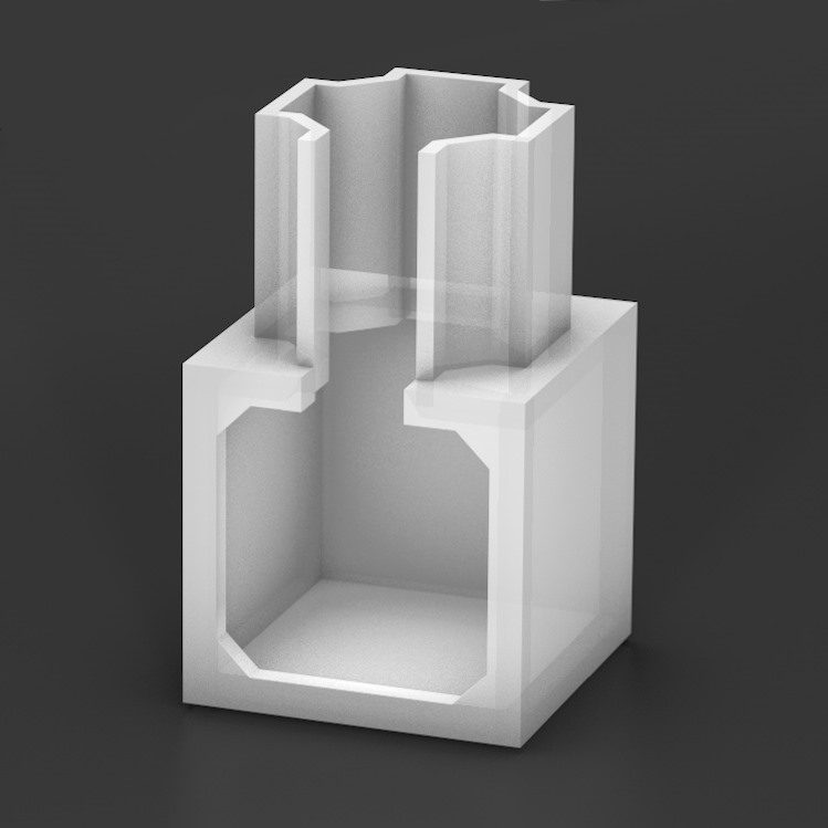 Pièce d'angle pour canal de LED 22x22mm