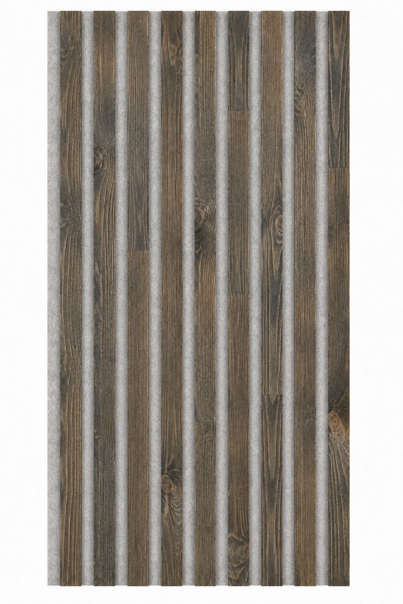 Panel acústico de madera maciza Acoustic+ Gris 2600 x 400 mm - Pino - Charcoal Grey