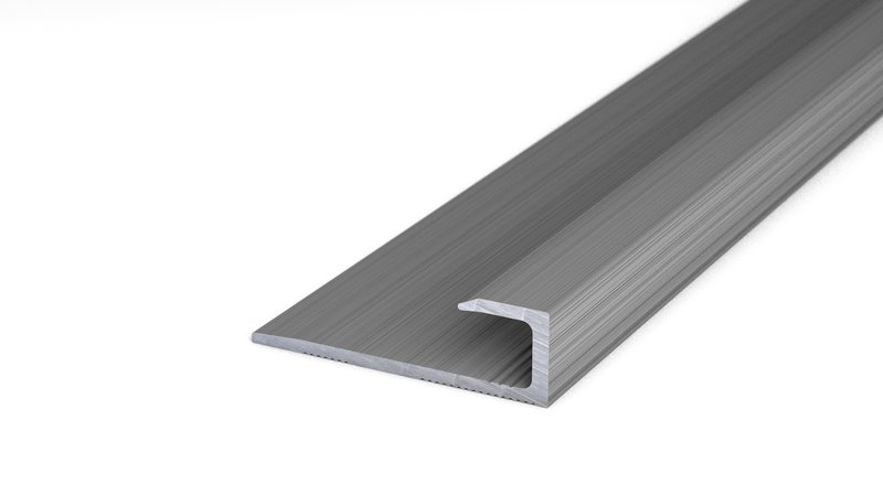 Profilé de finition en aluminium n° 144, 27 x 8,4 mm - Acier inoxydable 270 cm