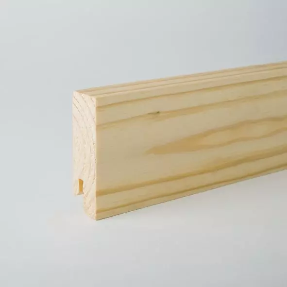 Vierkant Massivholz-Sockelleiste 80mm - Kiefer roh