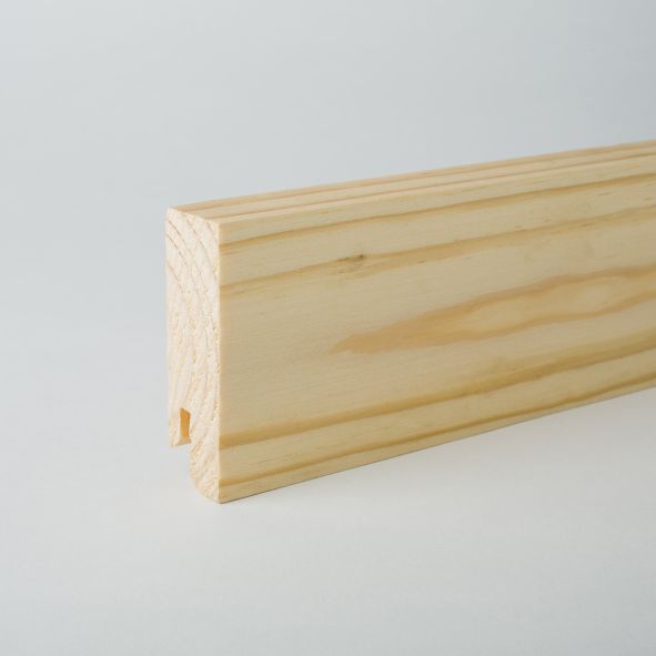 Plinthe en bois véritable carré 80mm pin naturel