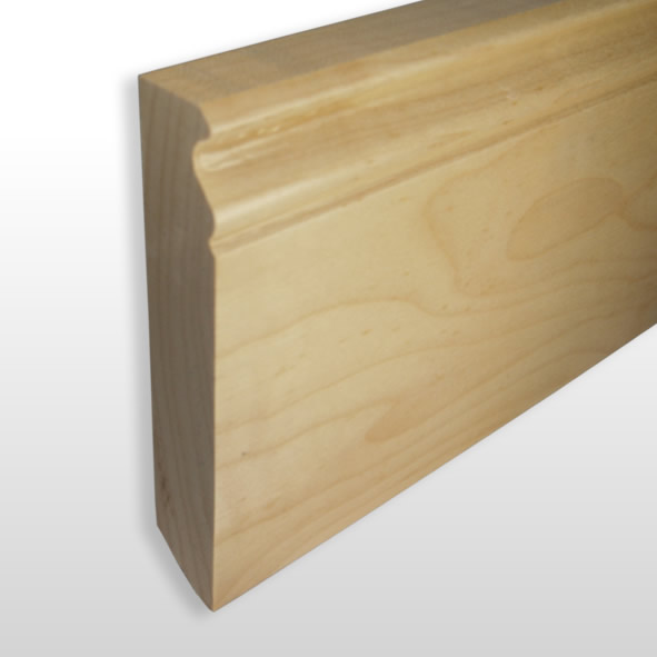 Plinthe en bois véritable profil Berlin 120 mm érable laqué