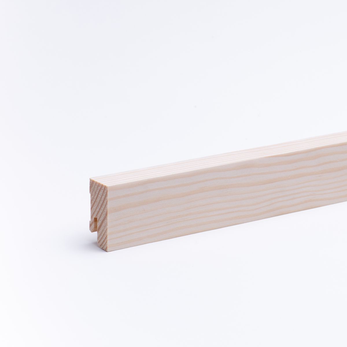 Rodapié de madera maciza cuadrangular 40 mm, pino crudo