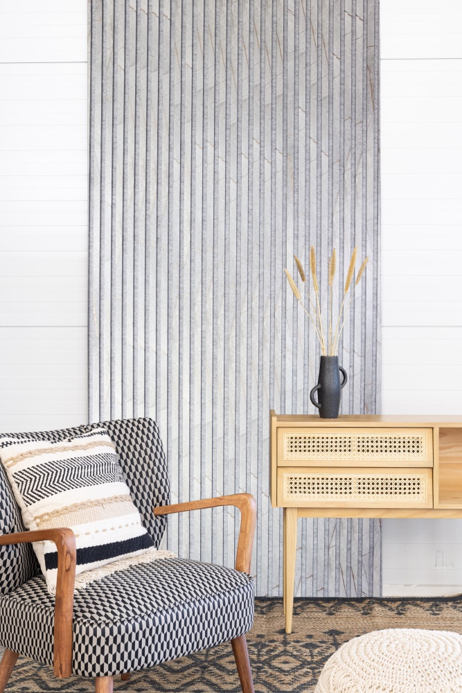 Acoustic+ Akustikpaneel Golden Stone 2400 x 600 mm - Akustikfilz Grau