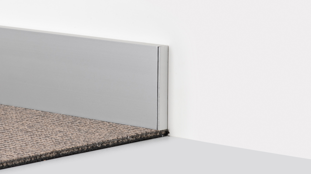 Embout pour LED-Plinthe 80 x 13mm en métal 357-358 à montage avec clips - argent