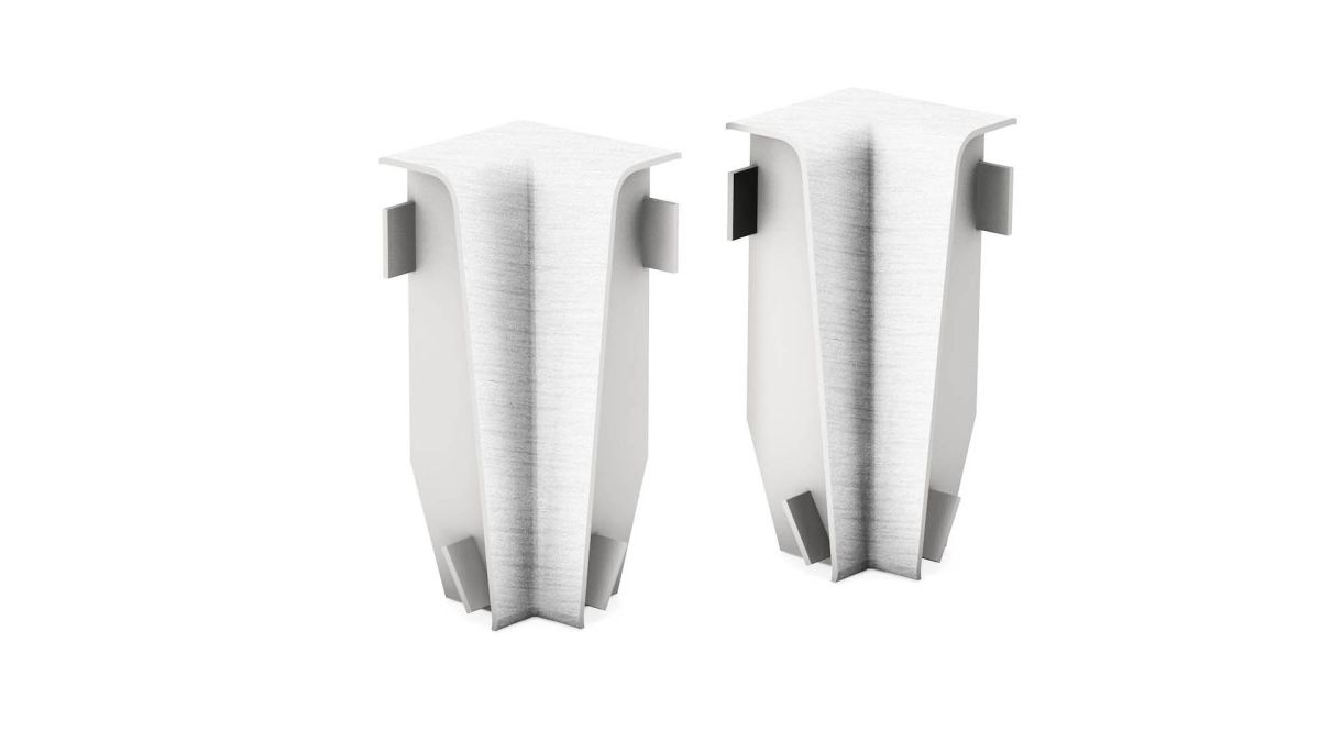 Prinz angles intérieurs pour MDF-plinthe 18 x 58 mm n° 809. - Alu brossé