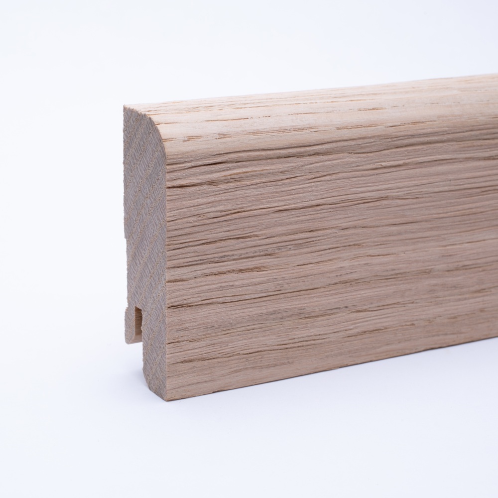 solid wood skirting 40mm with rounded front edge untreated oak