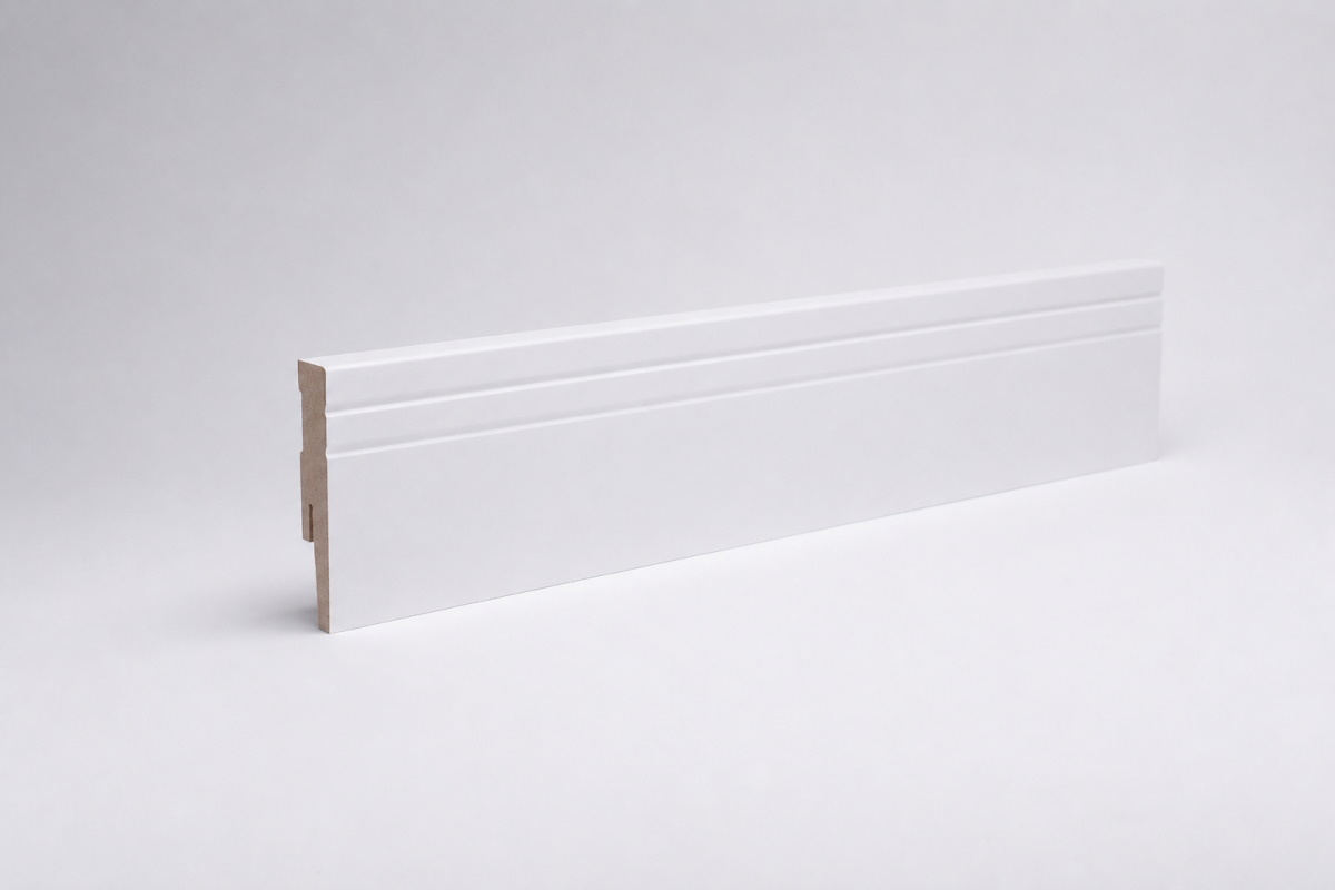 Rodapié Cottbusser perfil 80 mm MDF - blanco