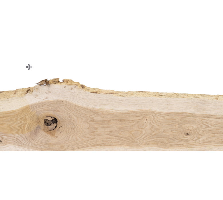 Bois de chêne massif 35 x 18-25 cm - avec flache, non rogné et écorcé - non traité