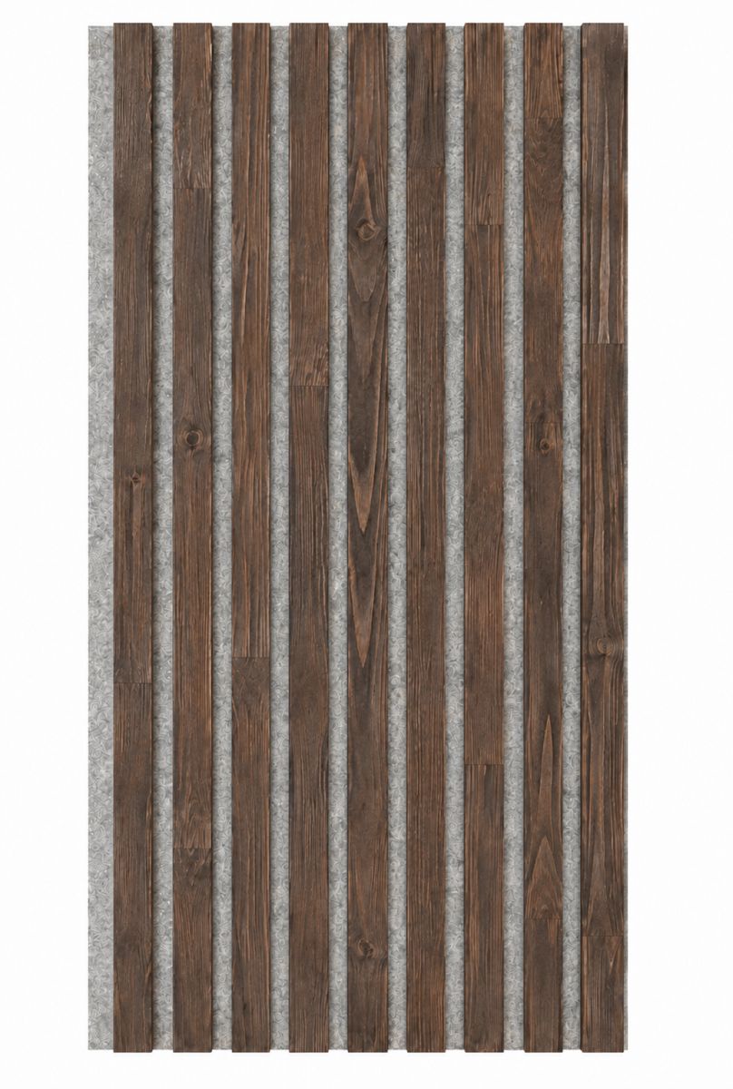 Panel acústico de madera maciza Acoustic+ Gris 2600 x 400 mm - Pino - Coffee Brown