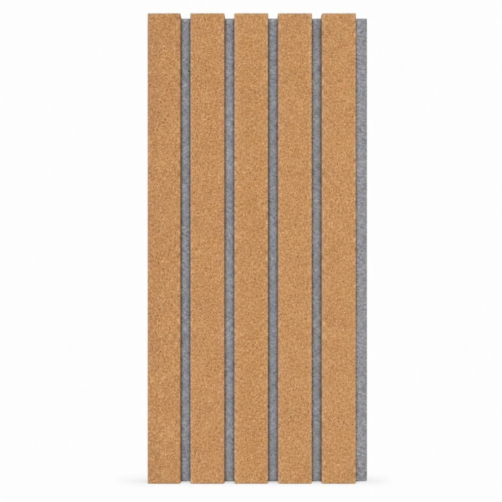 Pannello acustico LX 2600 x 400 mm - Feltro acustico grigio - sughero impiallacciato