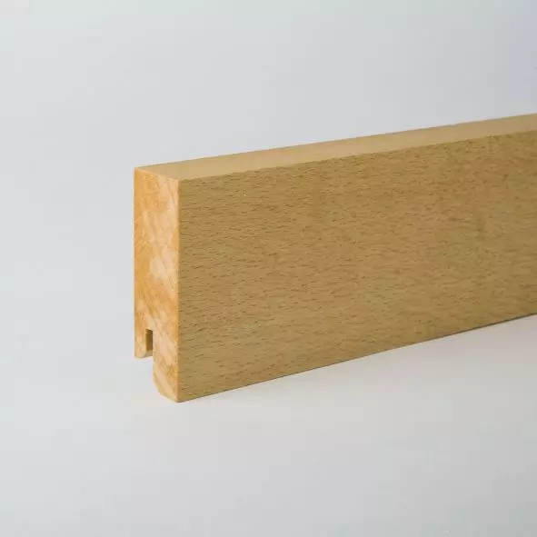 Vierkant Massivholz-Sockelleiste 80mm - Buche geölt