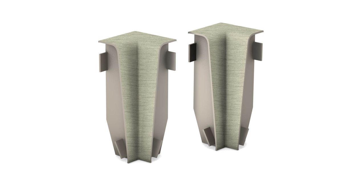 Prinz angles intérieurs pour MDF-plinthe 18 x 58 mm n° 809. - Acier inoxydable brossé