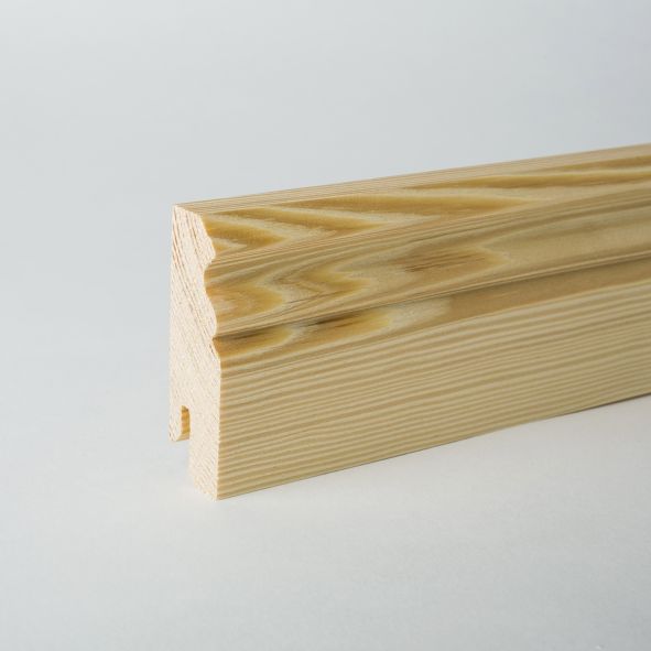 Plinthe en bois véritable profil Berlin 80mm pin naturel