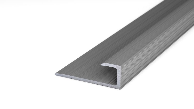 Profilé de finition en aluminium n° 147, 27 x 9,4 mm - Acier inoxydable 270 cm