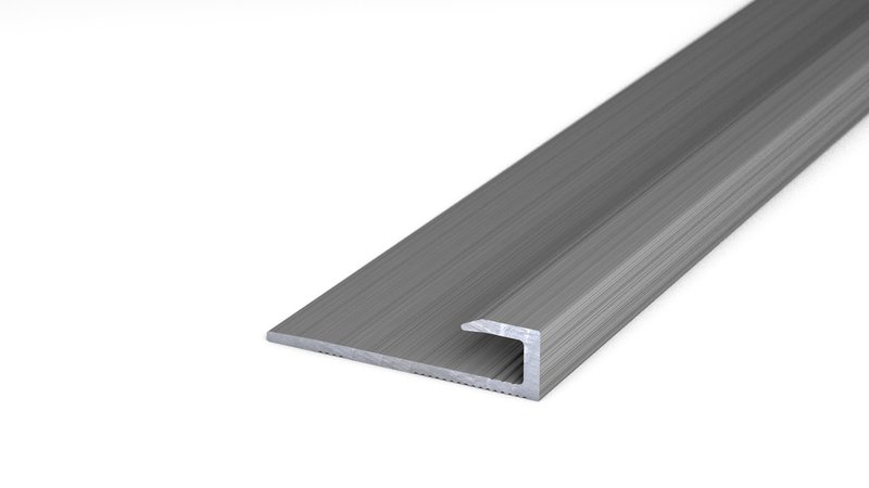 Profilé de finition en aluminium n° 212. 27 x 6,4 mm - Acier inoxydable 270 cm