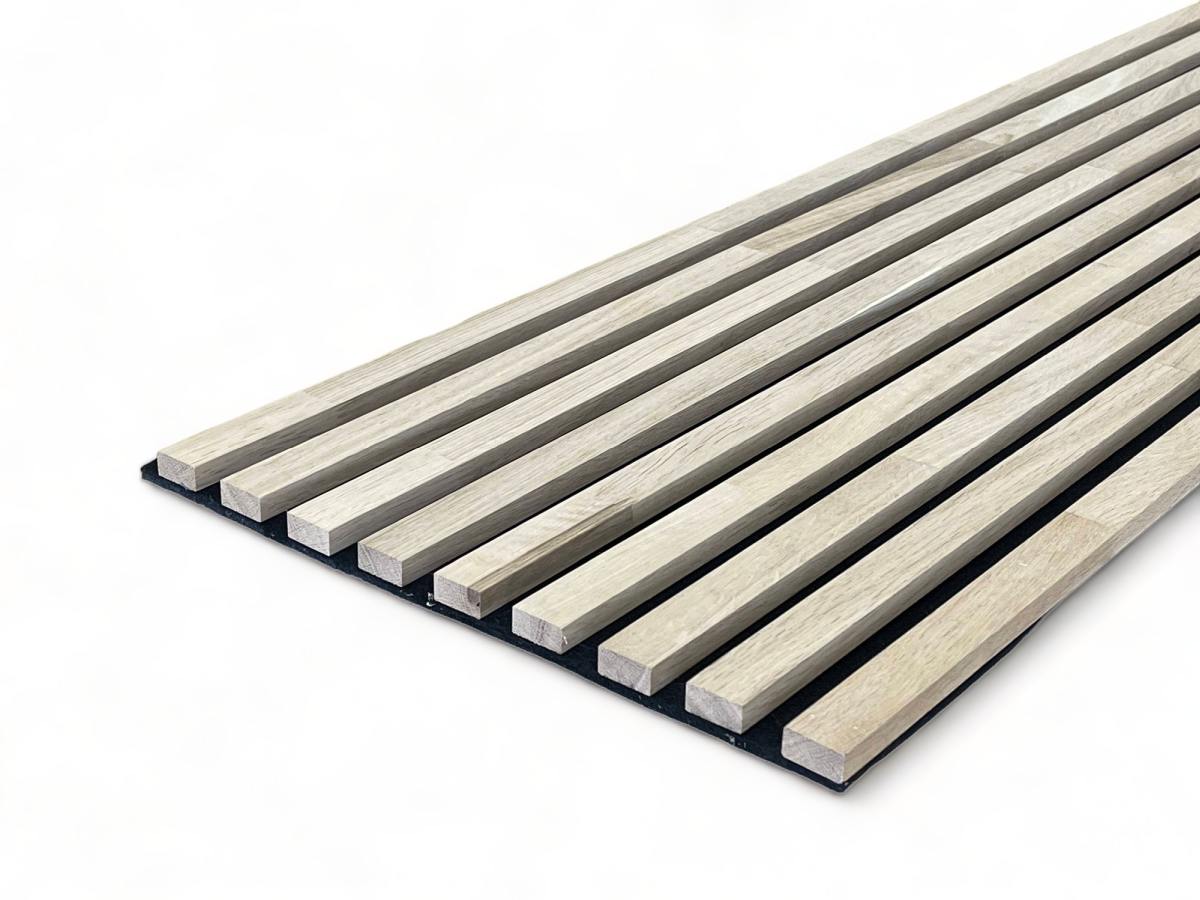 Panneaux acoustiques en bois massif 2600 x 400 mm chêne naturel - non traité