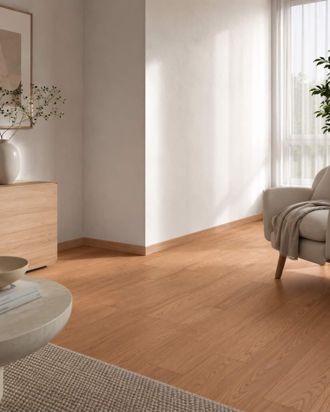 Rodapié con acabado tipo madera 60 mm, aliso/ cerezo silvestre