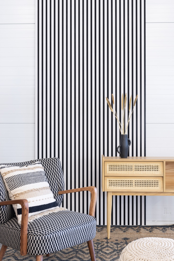 Panneau acoustique Acoustic+ Chêne Vintage 3000 x 400 mm - feutre acoustique noir