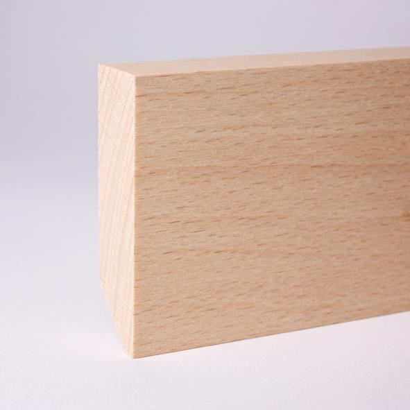 Plinthe en bois véritable carré 80mm hêtre naturel