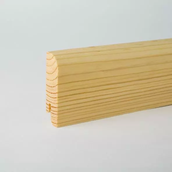 Massivholz-Sockelleiste abgerundet 80mm - Kiefer geölt